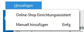WinOrder Dashboard Settings Add Online-Shop